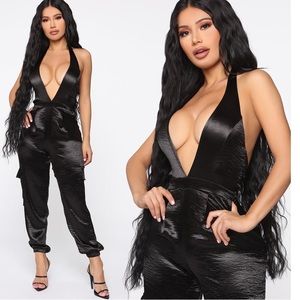 NWT Jacinda Satin Cargo Jumpsuit